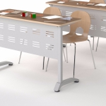 каркас учебного стола с металлическим экраном